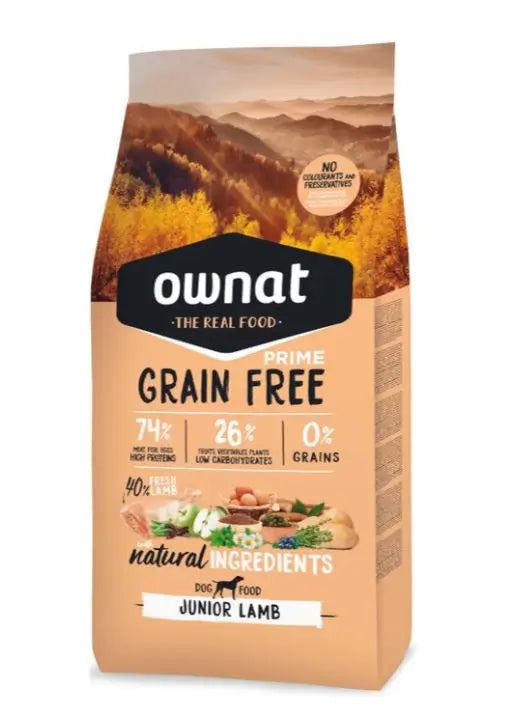 Ownat Grain Free Prime Canine Junior Lamb 12kg, nourriture pour chiens