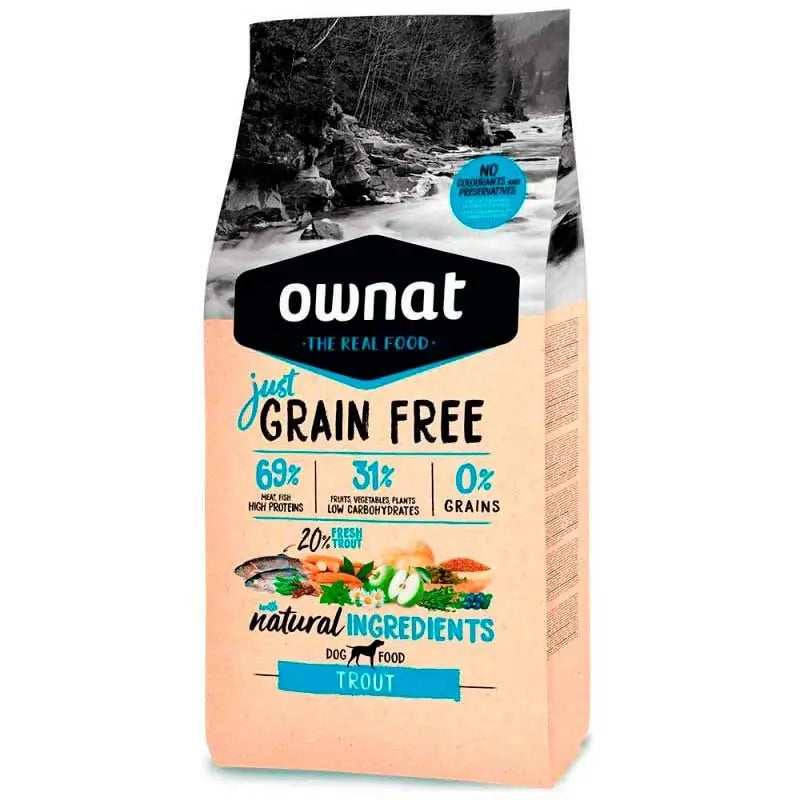 Ownat Just Canine Adult Grain Free Trout 3kg, nourriture pour chiens