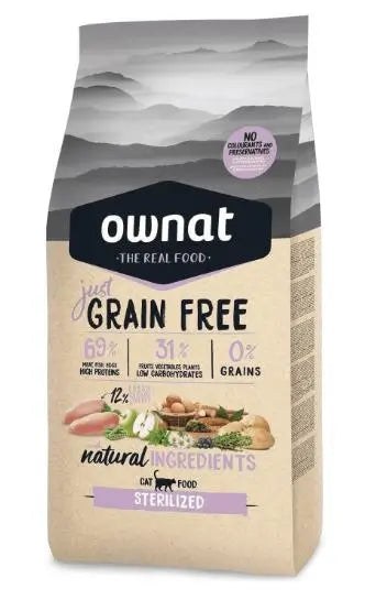 Ownat Just Feline Adult Sterilised Grain Free 1Kg, cat food