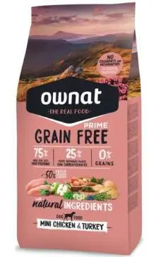 Ownat Prime Canine Adult Mini Grain Free Chicken Turkey 1kg, nourriture pour chiens