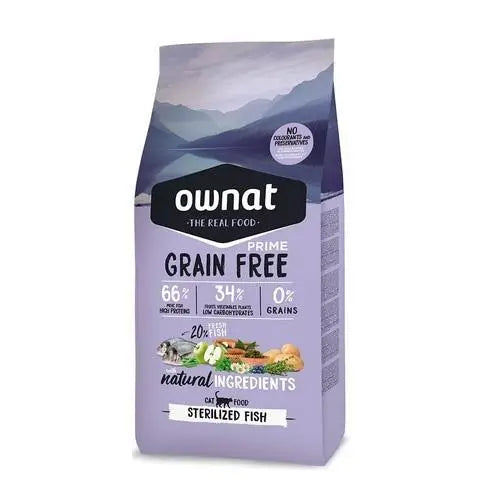 Ownat Prime Feline Adult Sterilised Grain Free Fish 3Kg, nourriture pour chat