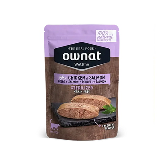 Ownat Wetline Feline Sterilized Chicken Salmon 12X85Gr