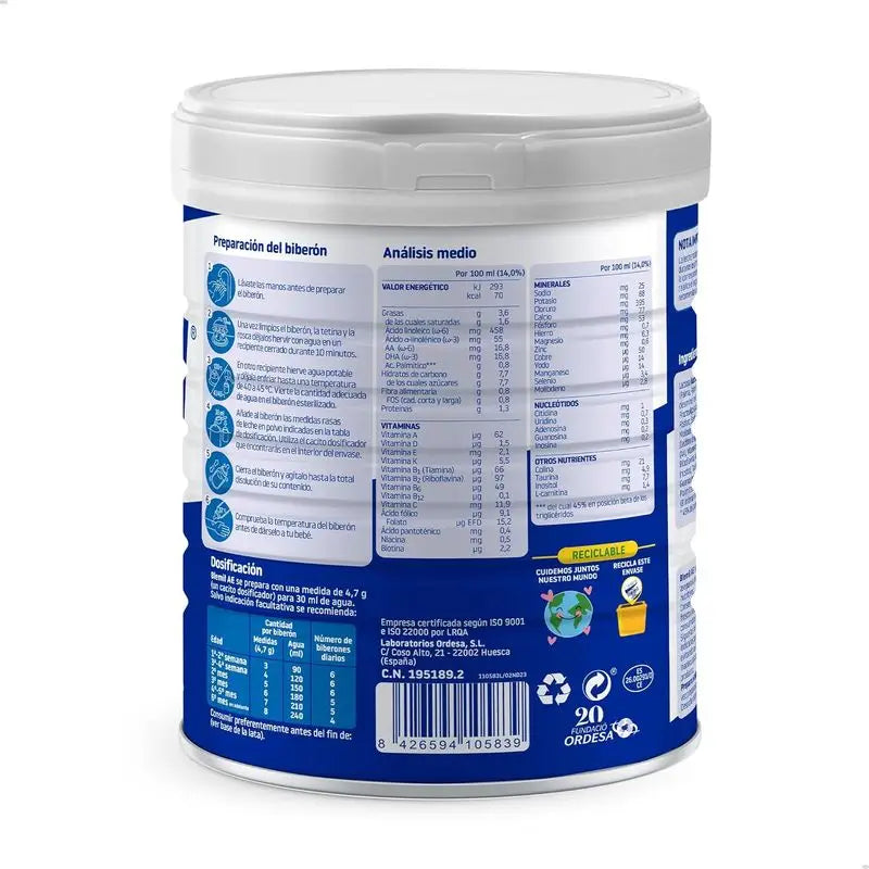 Pack 12 X Blemil Plus 1 AE, 800 grammes