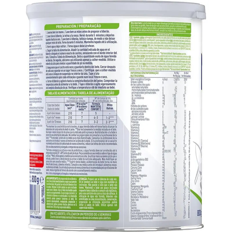 Lait infantile Nestlé Nan Total Comfort 2, paquet de 12 x 800g