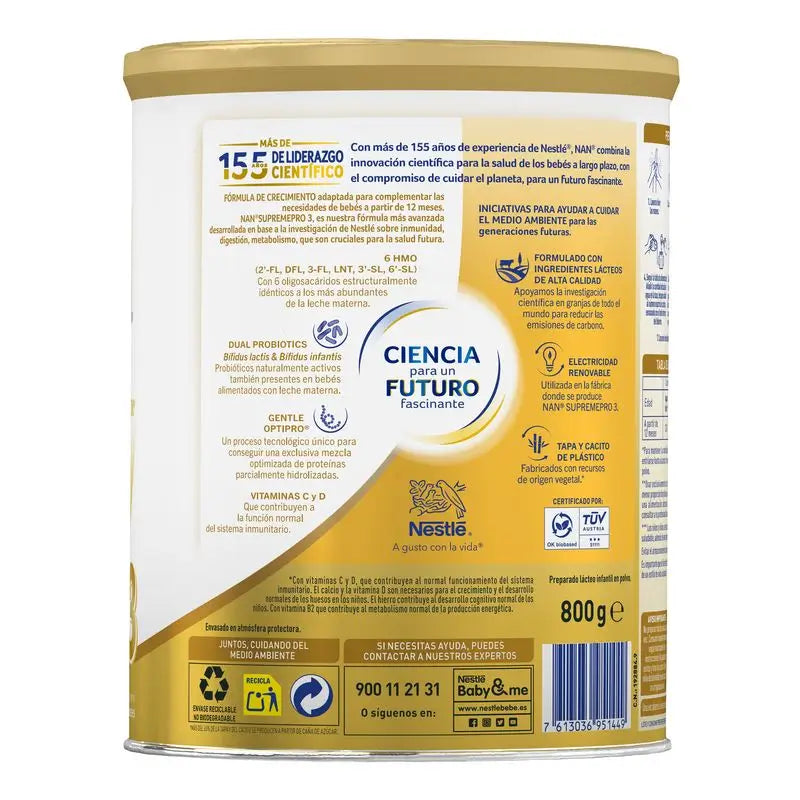 Lait de croissance Nestlé Nan Supreme Pro 3, 12X800 g