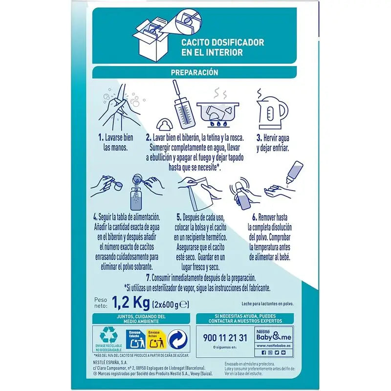 Nestlé Nan Optipro 1 Lait de démarrage, 2X1200 g