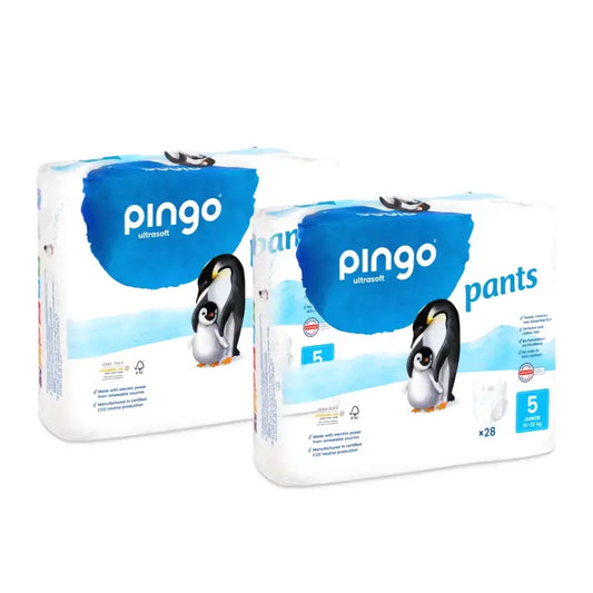 Pingo - Couches-culottes écologiques, taille 5 (11-25 kg), lot de 2 x 28 unités