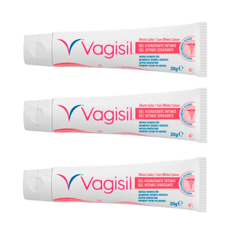 Pack 3 Vagisil Gel Hydratant Intime Effet Chaud, 30gr