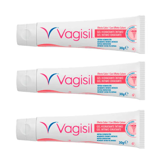 Pack 3 Vagisil Gel Hydratant Intime Effet Chaud, 30gr