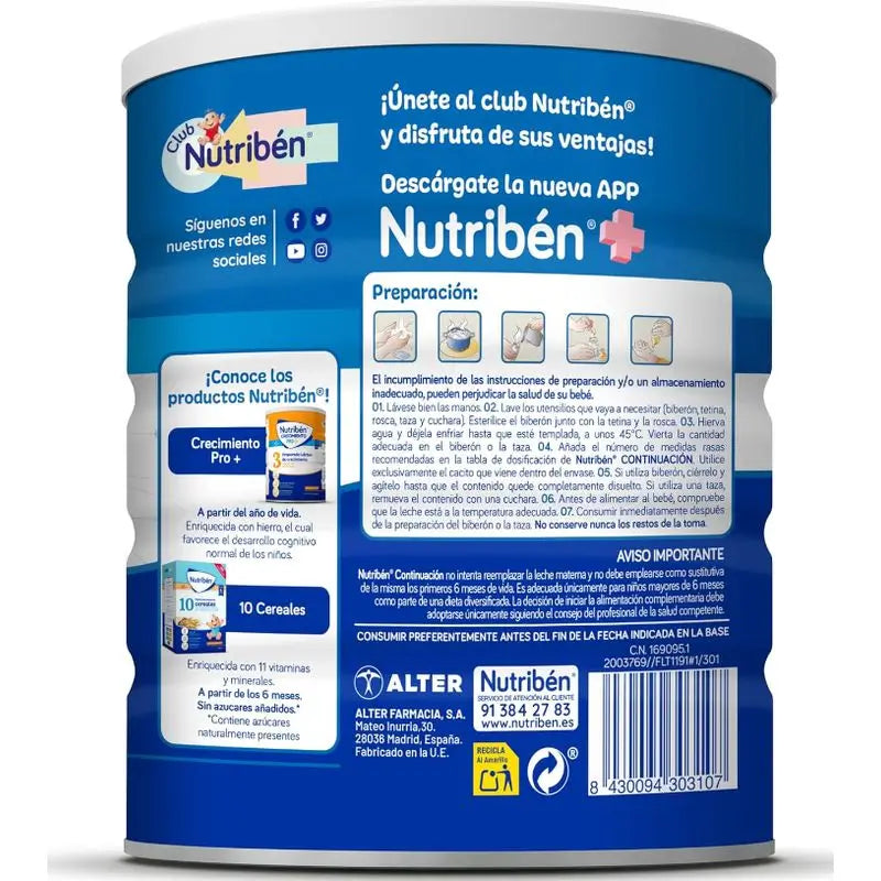 Nutribén Pro-Alfa 2 Milk Continuation, 4 X 800 g