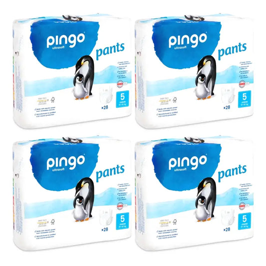 Pingo – Couches-culottes écologiques, taille 5 (11-25 kg), lot de 4 x 28 unités