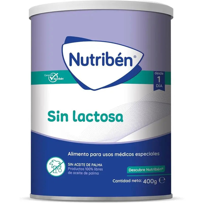 Nutribén Lait de départ sans lactose, 8 X 400g