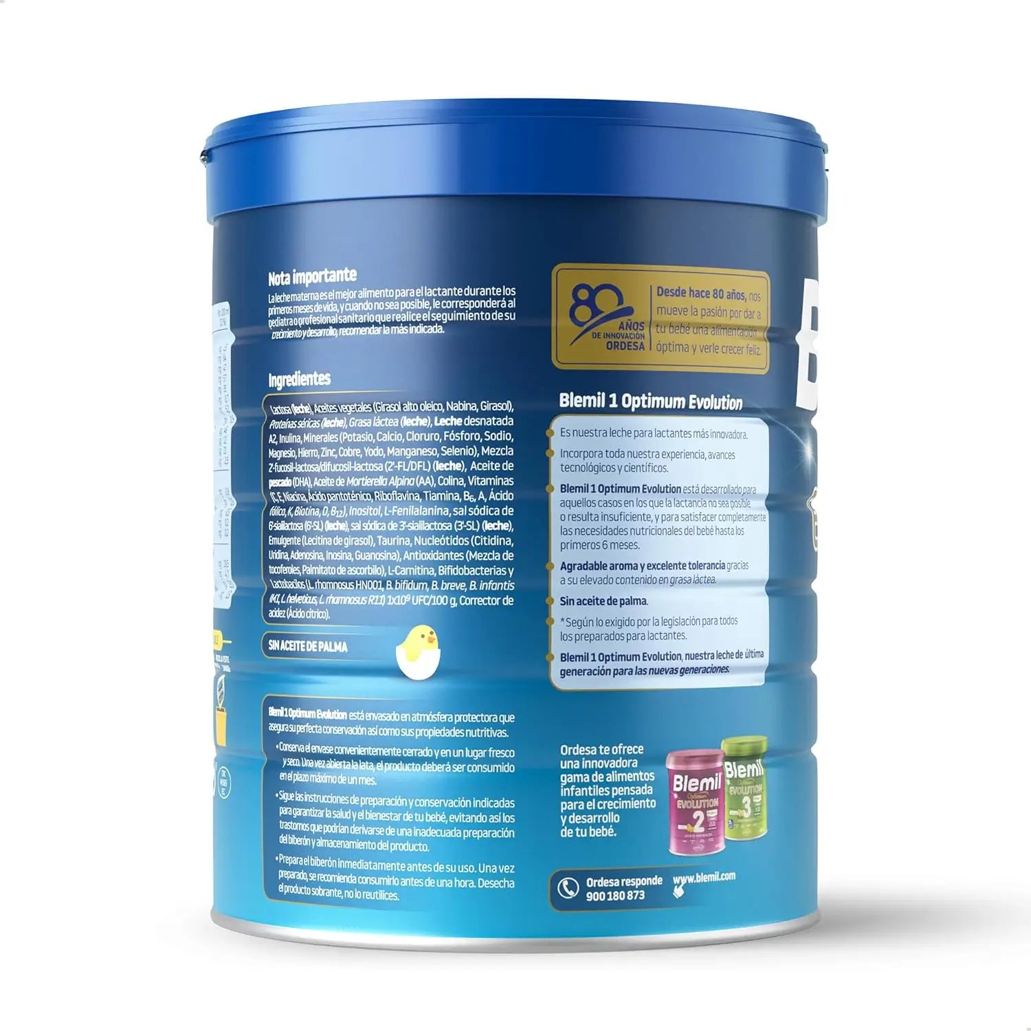 Blemil Optimum Evolution 1 Lait de démarrage, 8X800g