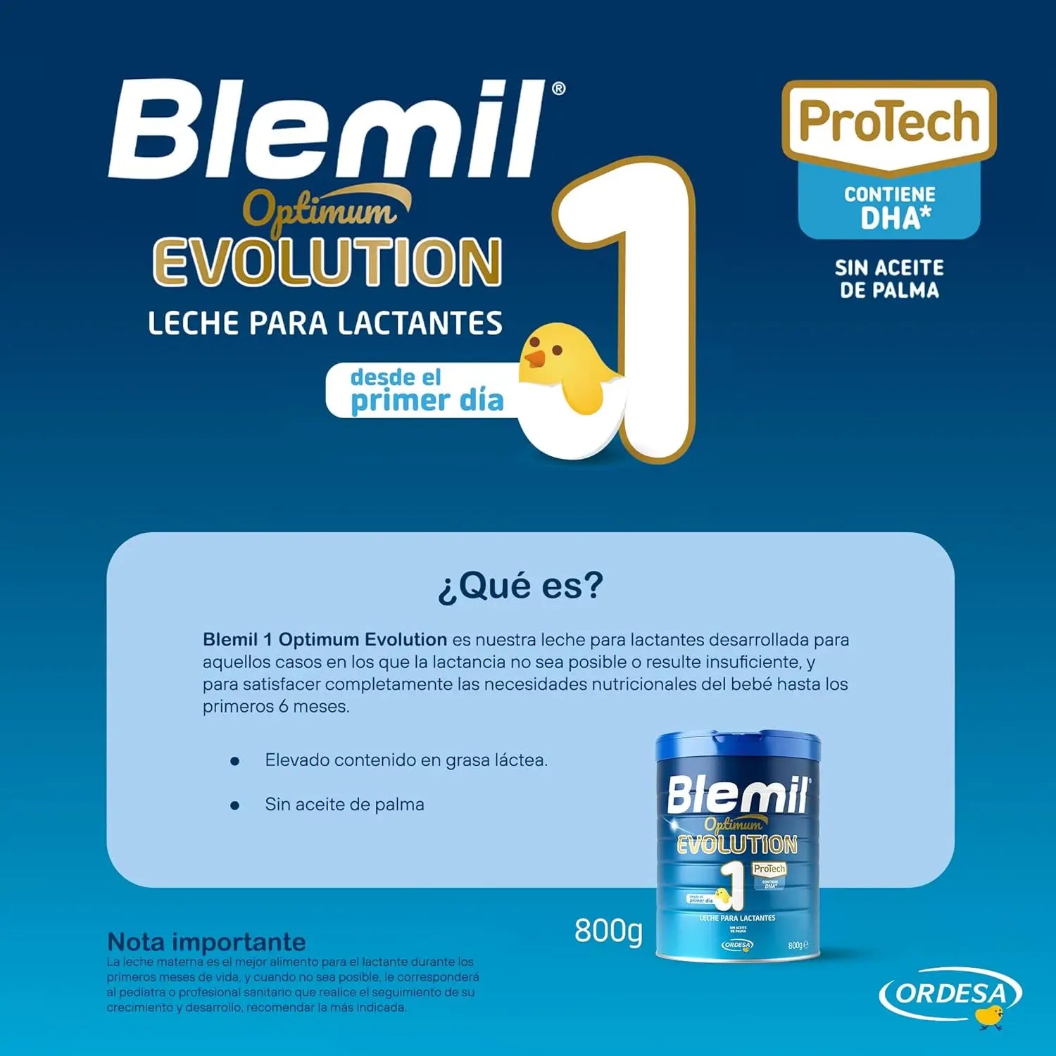 Blemil Optimum Evolution 1 Lait de démarrage, 8X800g