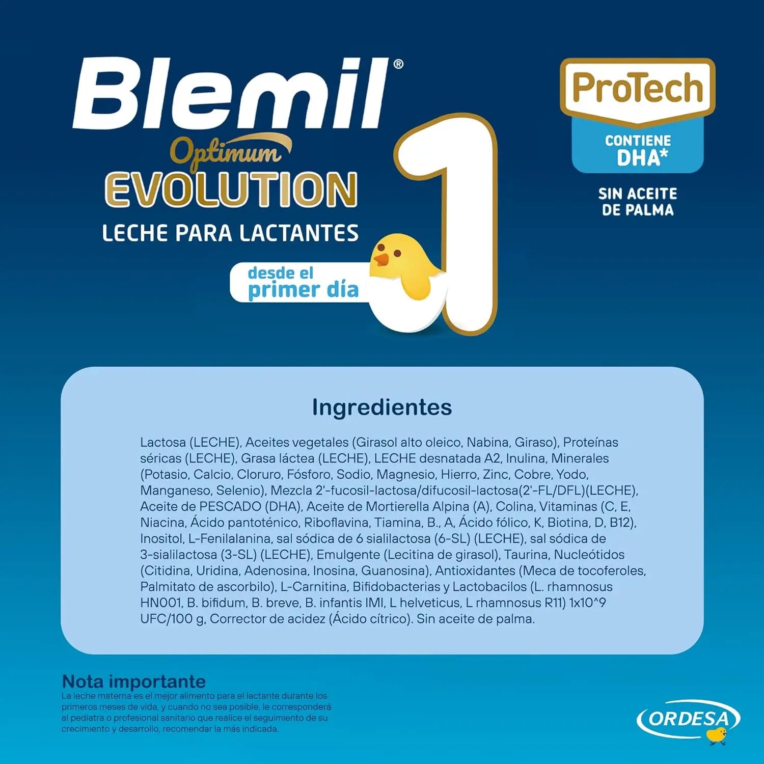 Blemil Optimum Evolution 1 Lait de démarrage, 8X800g