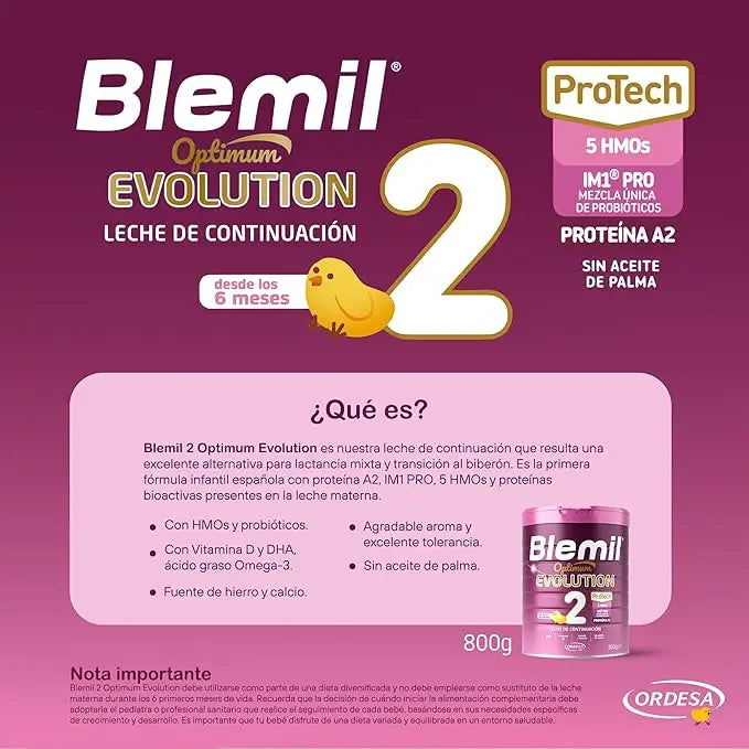 Blemil Optimum Evolution 2 lait maternisé, 8X800g