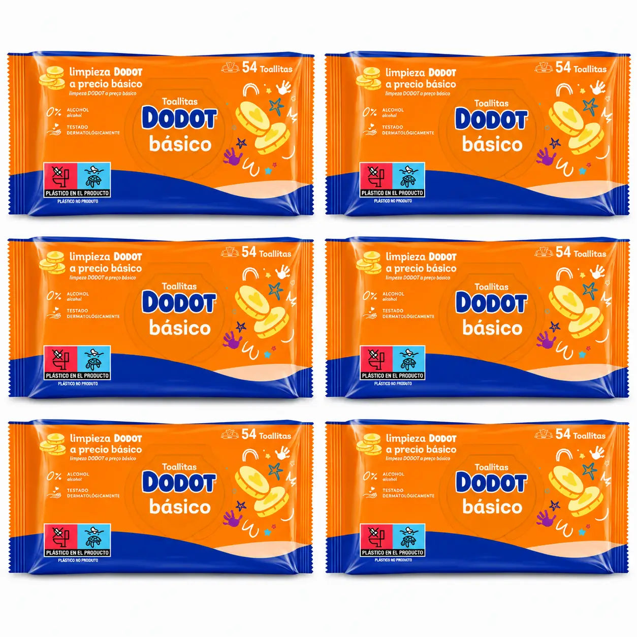 Dodot Wipes Basic, 6 x 54 (324 pièces)