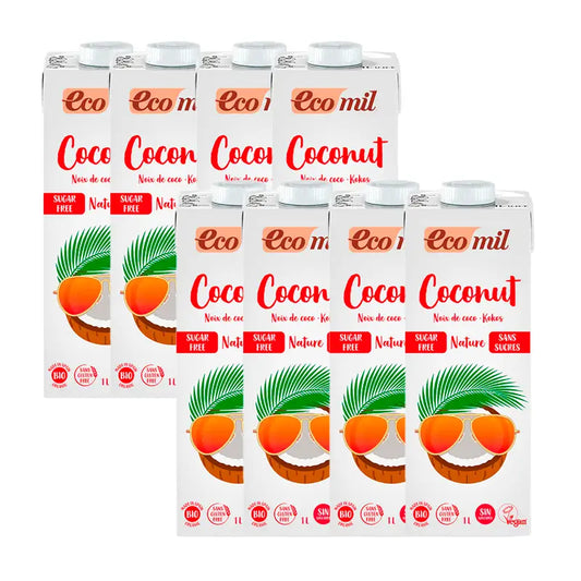 Pack Ecomil Coconut Nature Bio, 1 L, 8 units
