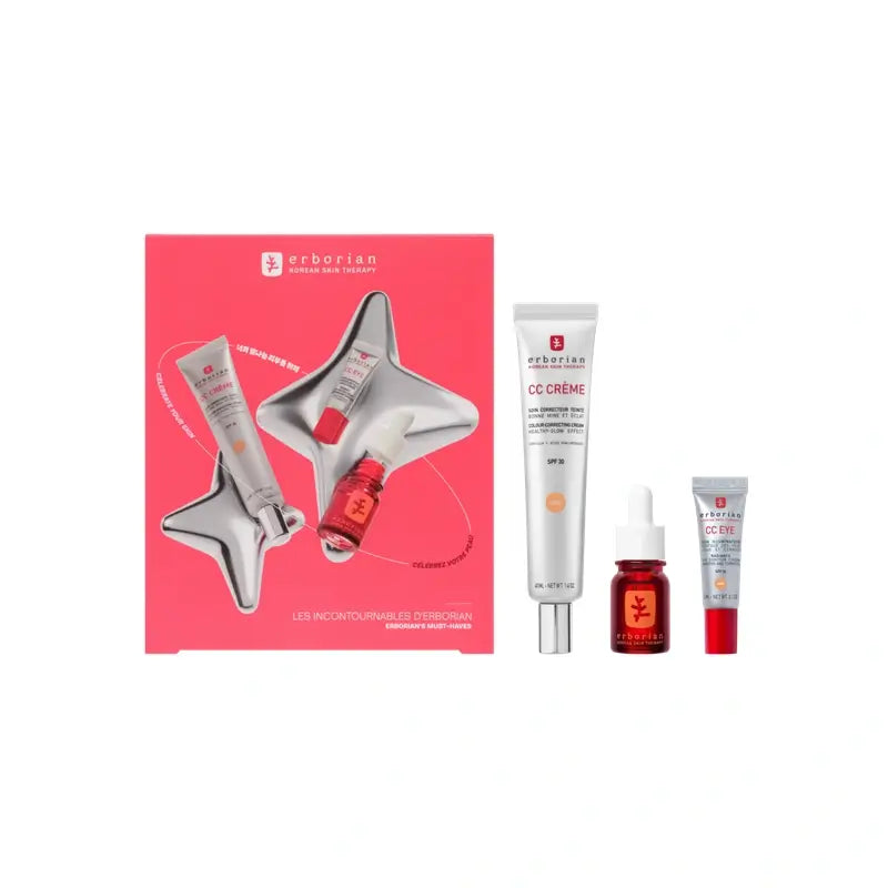 Coffret Erborian CC Crème + CC Eye + Skin Therapy Doré
