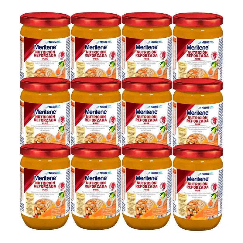 Meritene Dinde pure avec riz et carottes, paquet de 12x300g