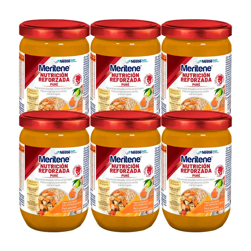 Meritene Dinde pure avec riz et carottes, 6x300g