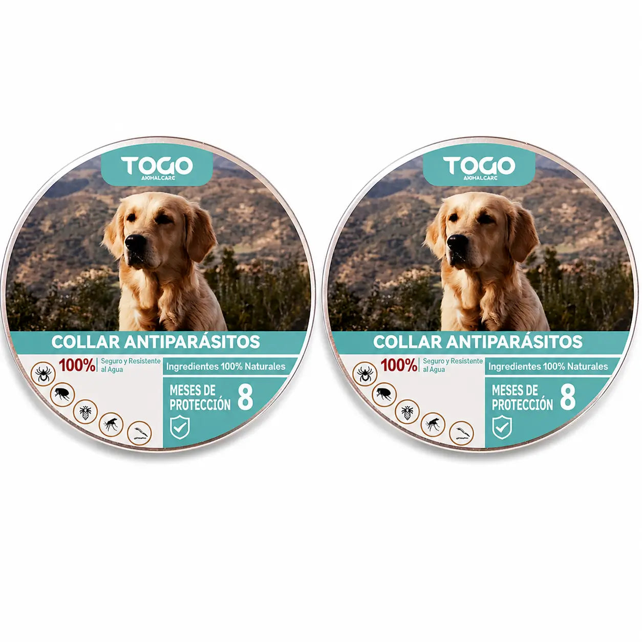 Pack Togo Collier répulsif antiparasitaire pour chiens de toutes tailles