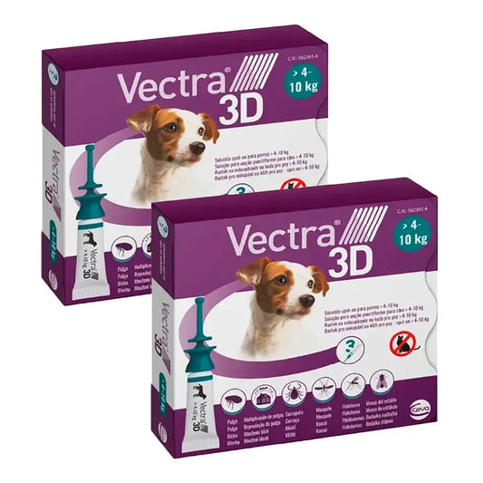 Vectra 3D Chien 4-10 kg, Pack 2 X 3 Pipettes