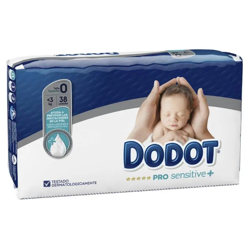 Dodot Pro Sensitive Taille 0 (jusqu'à 3 kg), 38 couches