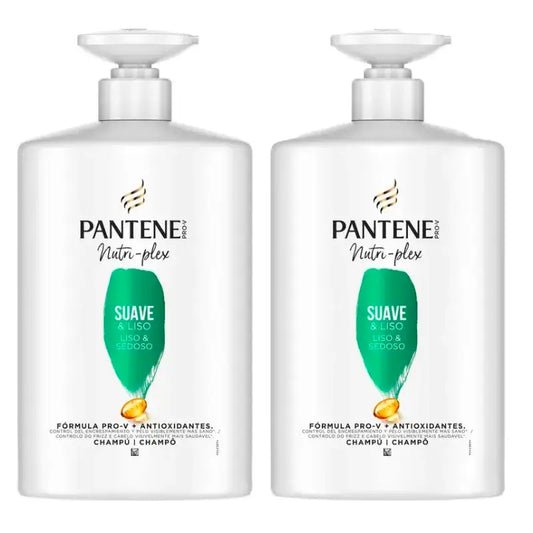 Pantene Nutri-Plex Smooth & Sleek Shampooing, Pack 2 x 1000Ml