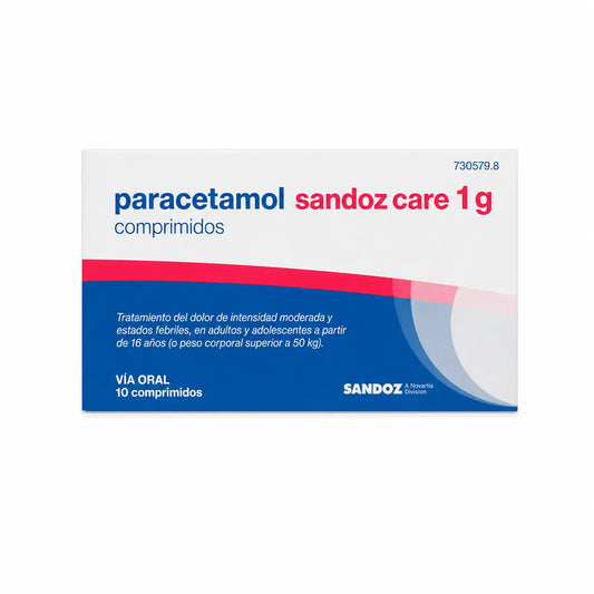 Paracetamol Sandoz Care 1g, 10 Comprimés