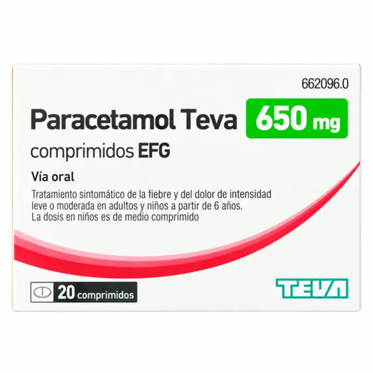 Paracétamol Teva-Rimafar Efg 650 mg, 20 comprimés