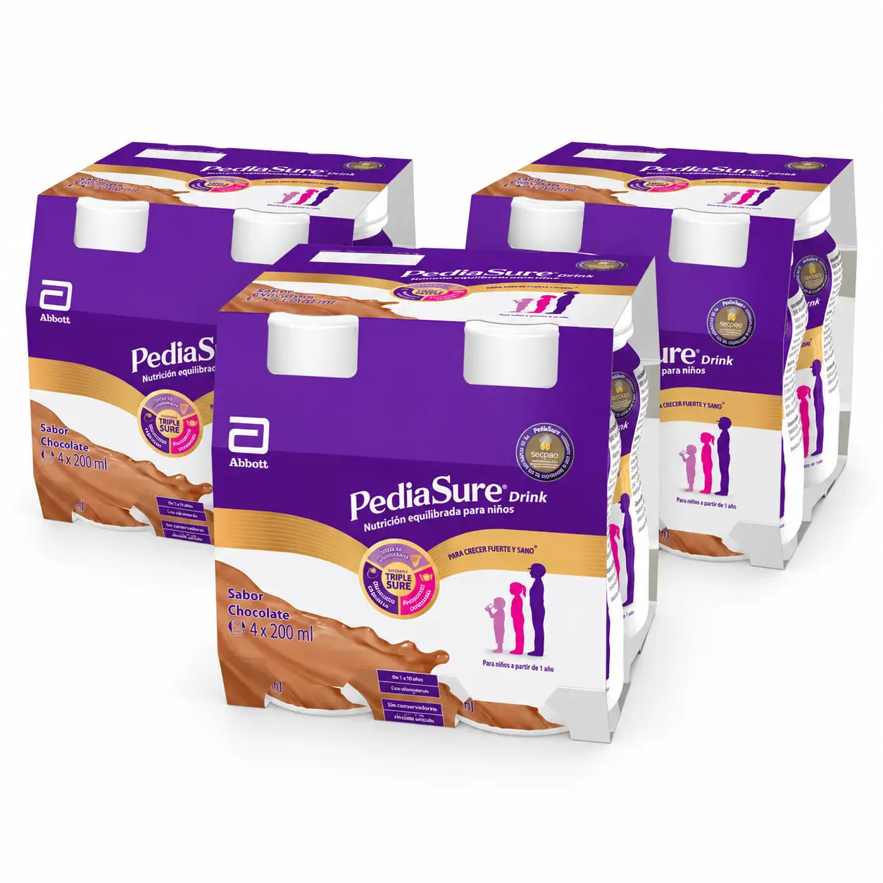 Pediasure Drink Chocolate Children, 4 bouteilles x 220 ml Pack 3