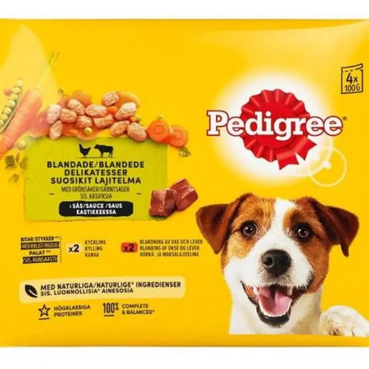 Pedigree Sachets 4Pack Pâté de veau et de volaille 13X4X100Gr