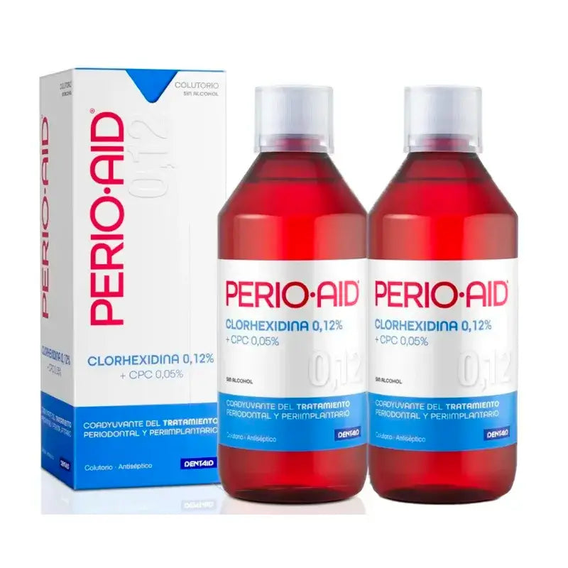 Perio Aid Duplo Bain de bouche sans alcool, 2 x 500 ml