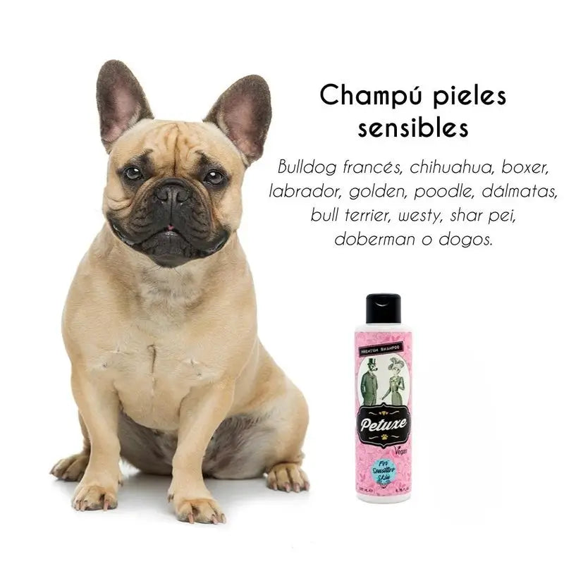 Shampooing hypoallergénique Petuxe (peau sensible). Zéro% : Sel, Sulfates, Silicones,... 500 Ml