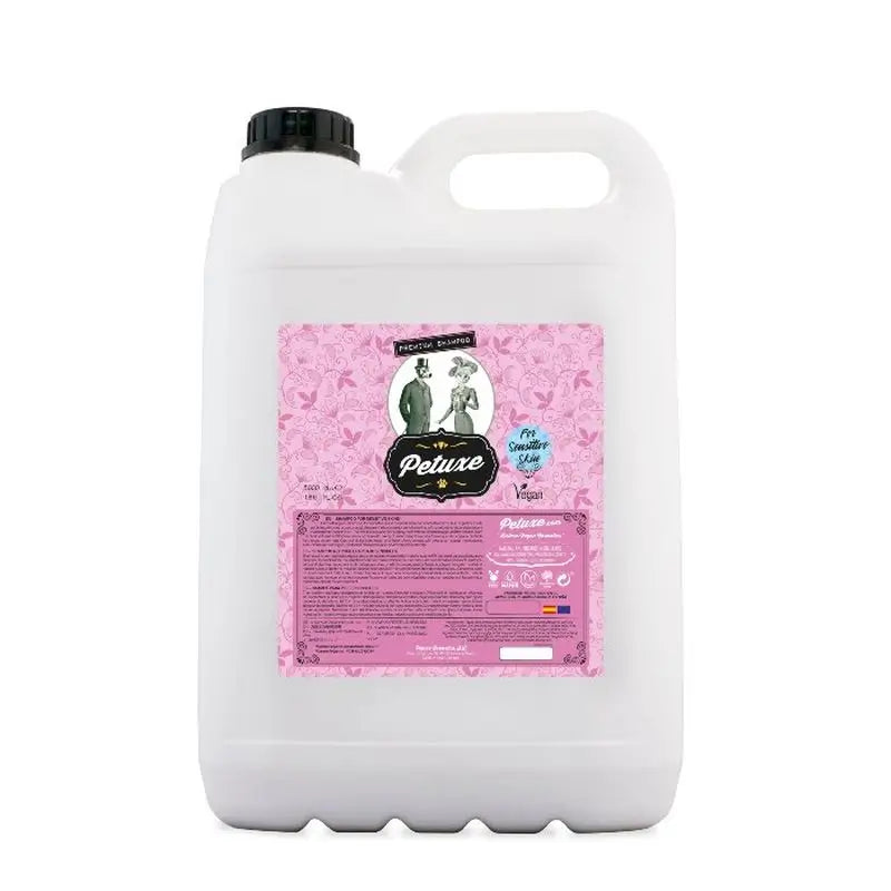 Shampooing hypoallergénique Petuxe (peau sensible). Zéro% : Sel, Sulfates, Silicones,... 5000 Ml
