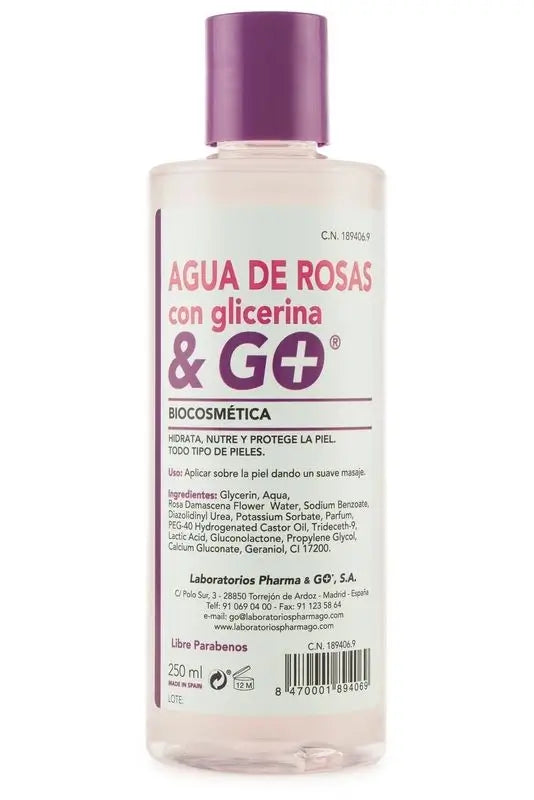 Pharma & Go Eau de Rose + Glycérine 250Ml.