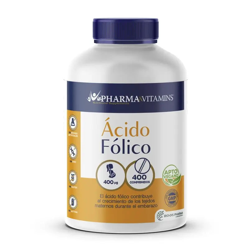 Pharma & Vitamines Acide folique 400 Mcg 400 Comprimés végétaliens