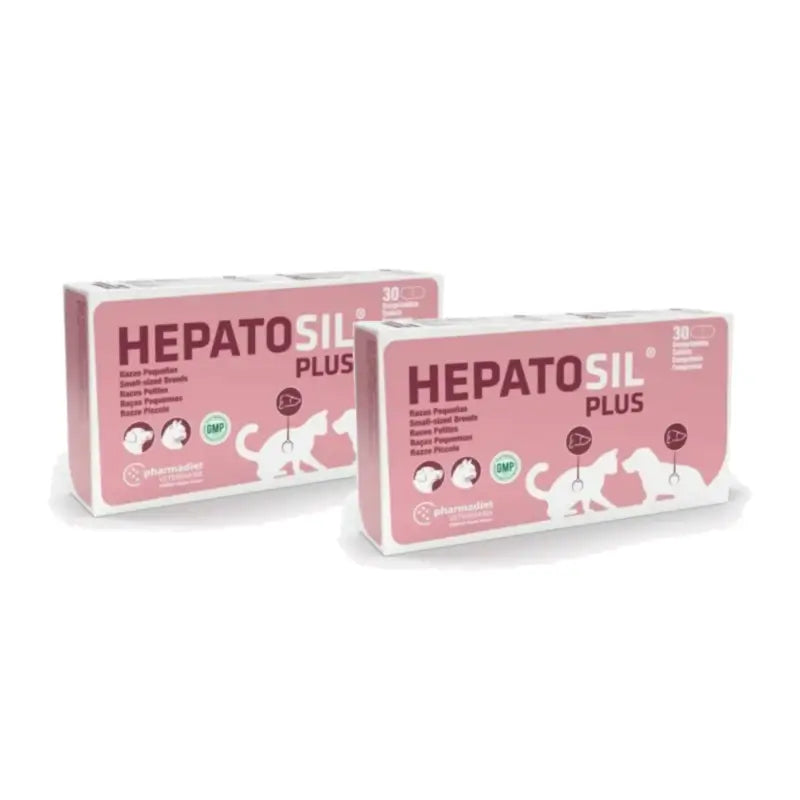 Pharmadiet Hepatosil Plus pour petites races, lot de 2 x 30 comprimés