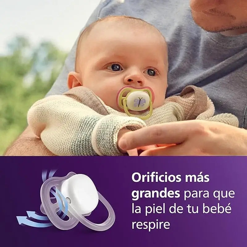 Philips Avent 2 sucettes de nuit ultra air 0-6m bébé fille