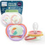 Philips Avent 2 dummies ultra air night-time +18m baby girl