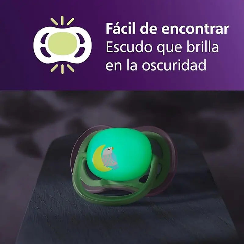 Philips Avent 2 tétines de nuit ultra air 6-18m bébé fille