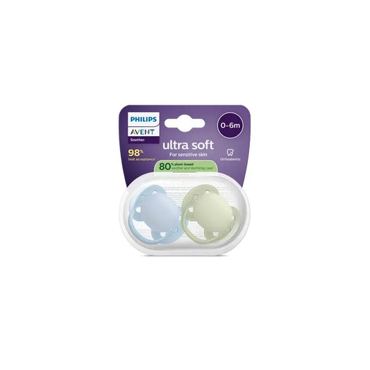 Philips Avent 2 sucettes ultra douces 0-6m bébé garçon