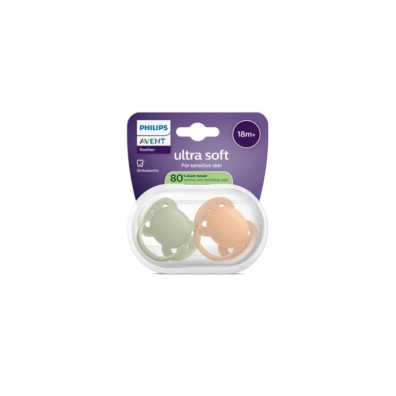 Philips Avent 2 sucettes ultra douces +18m neutre