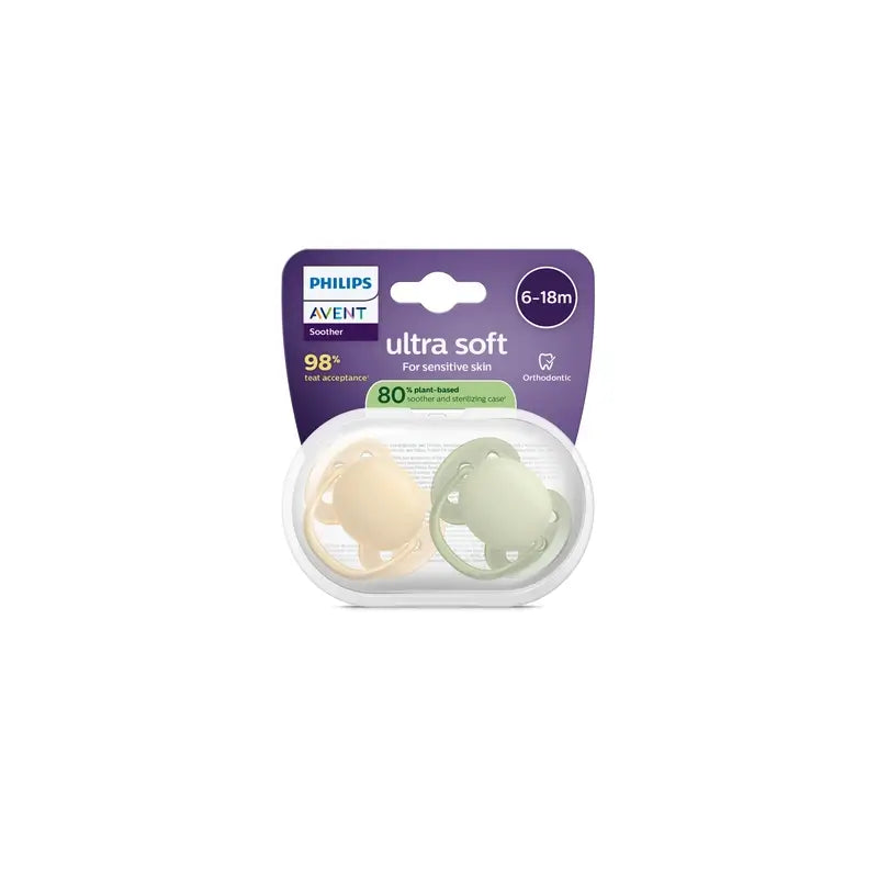 Philips Avent 2 tétines ultra douces 6-18m neutre