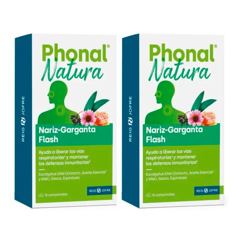 Phonal Natura Duplo Flash nez-gorge, 2 x 15 comprimés