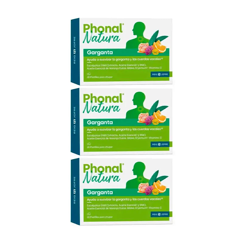 Phonal Natura Triplo Throat, 3 x 20 pastilles