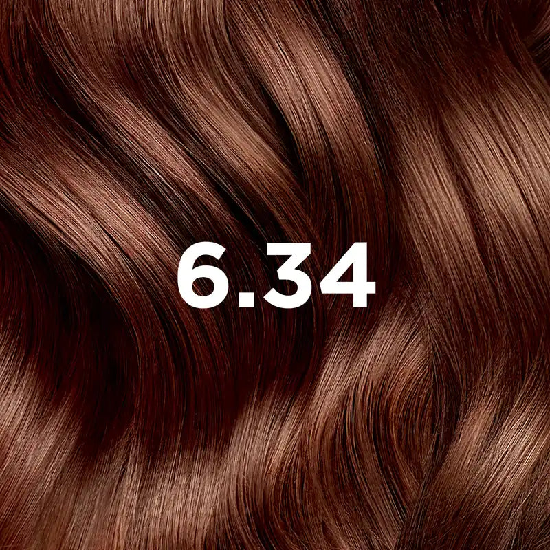 Phyto Colouring 6.34 Dark Blonde Copper - Kit de coloration permanente, 110 ml
