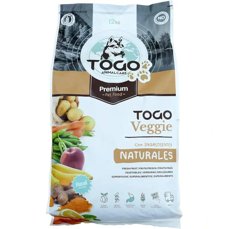 Togo Hypoallergenic Croquettes pour chien végétaliennes hypoallergéniques, 12 kg