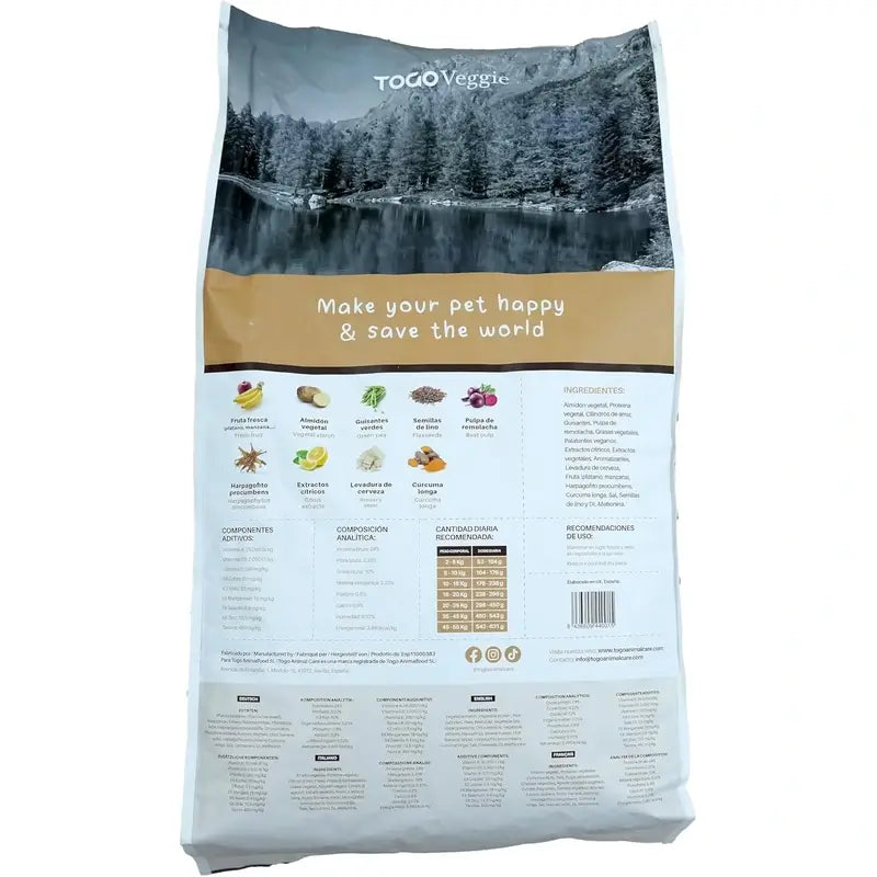 Togo Hypoallergenic Croquettes pour chien végétaliennes hypoallergéniques, 4 kg